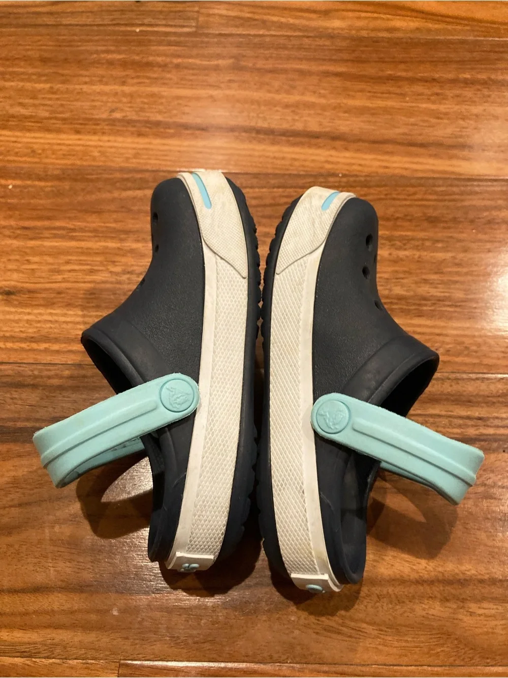 Crocs Kids Crocband II Clog Unisex Size C-8/9 Navy Blue with Ice Blue Band